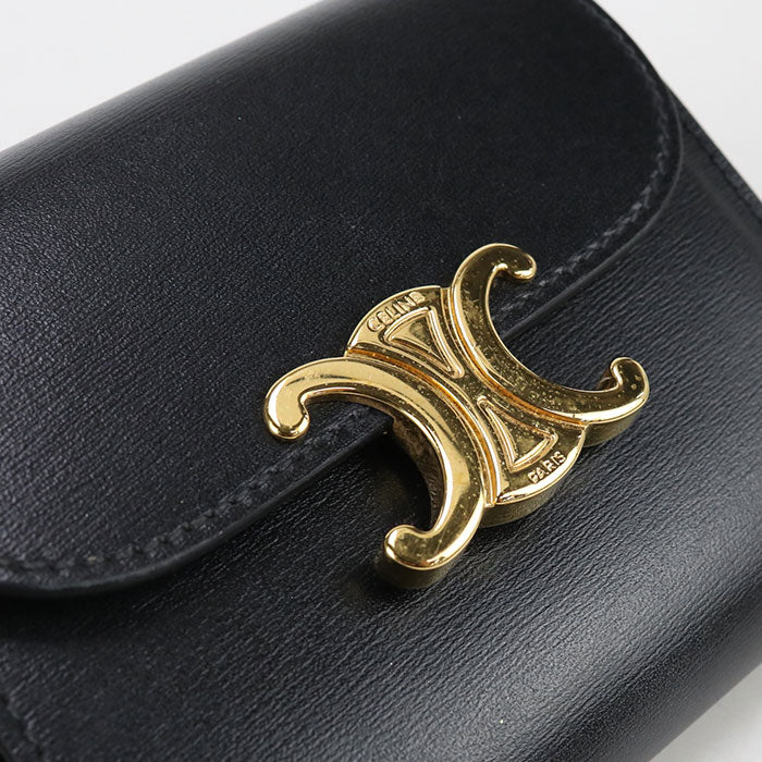 CELINE Small flap wallet Triomphe 10D783DPV.38NO Three fold wallet Calfskin Women