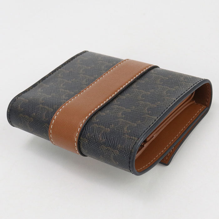 CELINE Small trifold wallet Triomphe canvas 10D572BZ9 Three fold wallet PVC Women