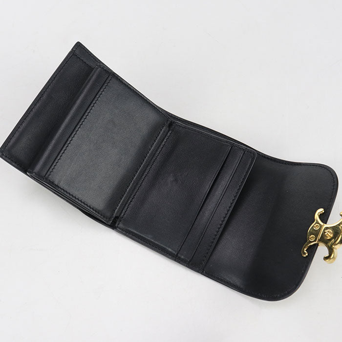 CELINE Small flap wallet Triomphe 10D783DPV Tri-fold wallet Calfskin Women