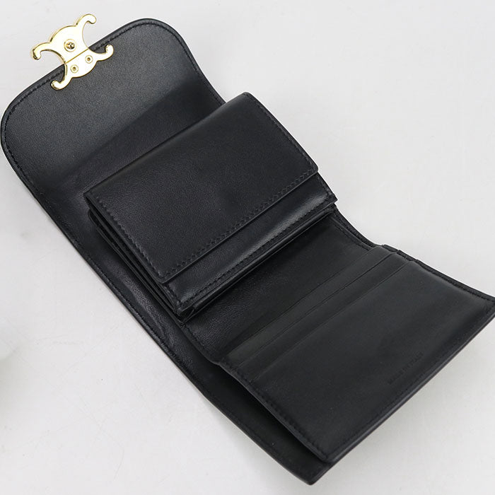 CELINE Small flap wallet Triomphe 10D783DPV Tri-fold wallet Calfskin Women