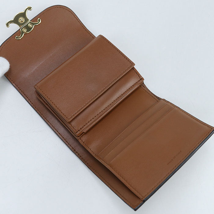 CELINE Small flap wallet Triomphe 10D783DPV Tri-fold wallet Calfskin Women