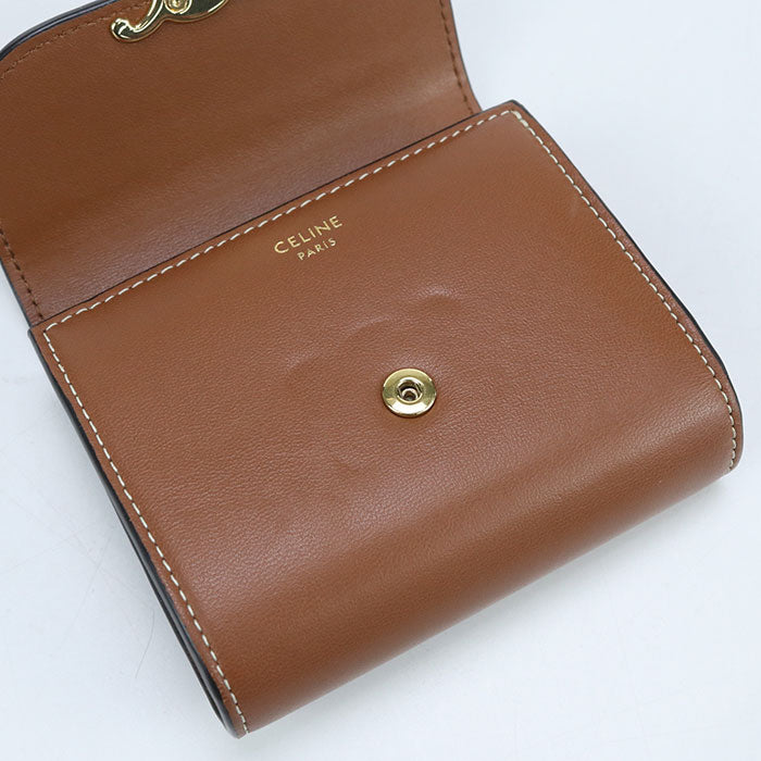 CELINE Small flap wallet Triomphe 10D783DPV Tri-fold wallet Calfskin Women