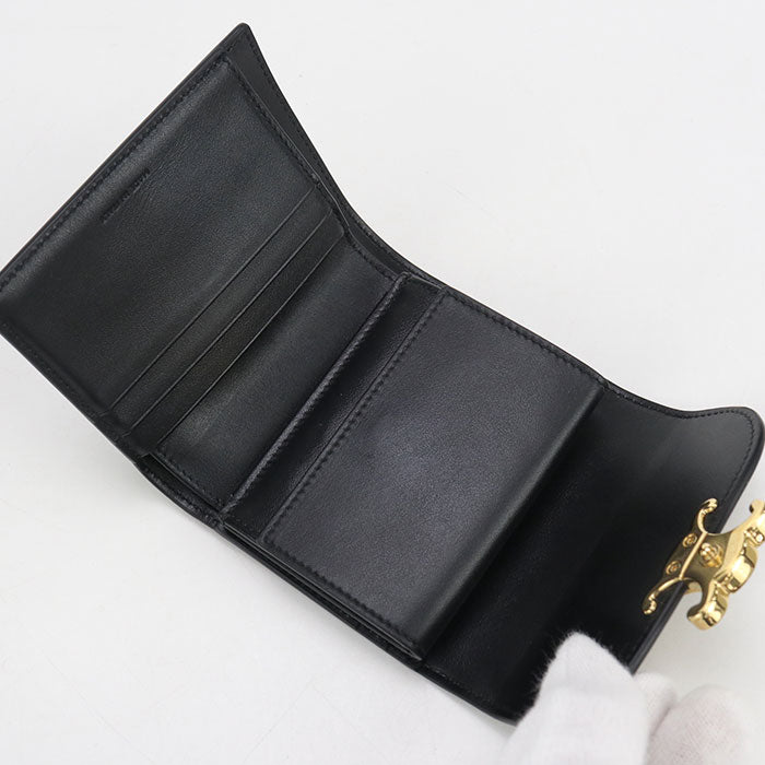 CELINE Small flap wallet Triomphe 10D783DPV Tri-fold wallet Calfskin Women