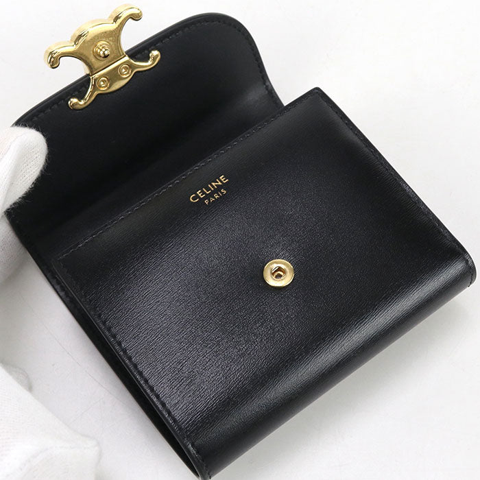 CELINE Small flap wallet Triomphe 10D783DPV Tri-fold wallet Calfskin Women