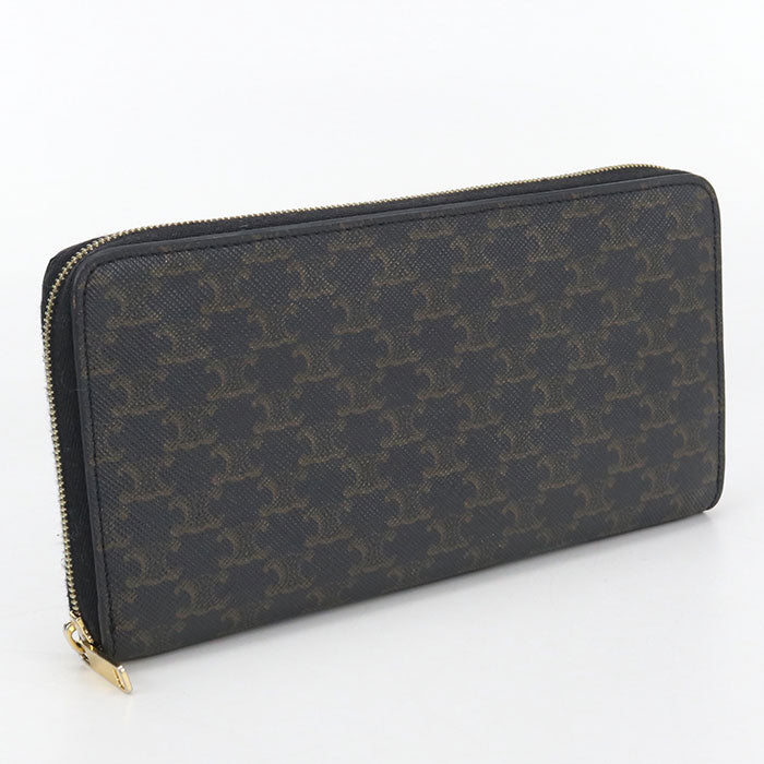 CELINE Large zip wallet Triomphe canvas 10B552BQ3.38NO PurseZip Around PVC Women