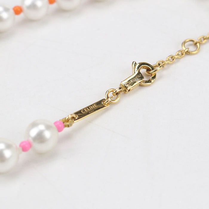 CELINE Pearl Bracelet Triomphe Bracelet / brass / Resin pearl Women