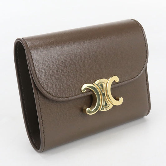 CELINE Small flap wallet Triomphe 10D783DPV Tri-fold wallet Calfskin Women's