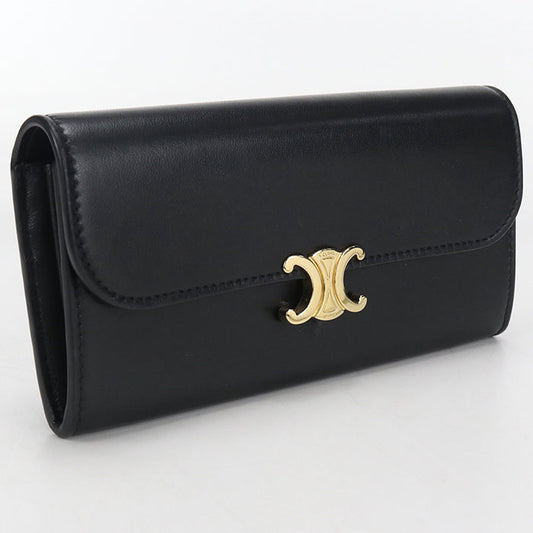 CELINE Large wallet Triomphe Purse folio Calfskin Women's