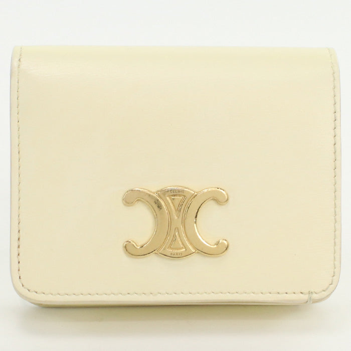 CELINE Compact wallet Triomphe 10K62 3DPV Folded wallet Calfskin Women