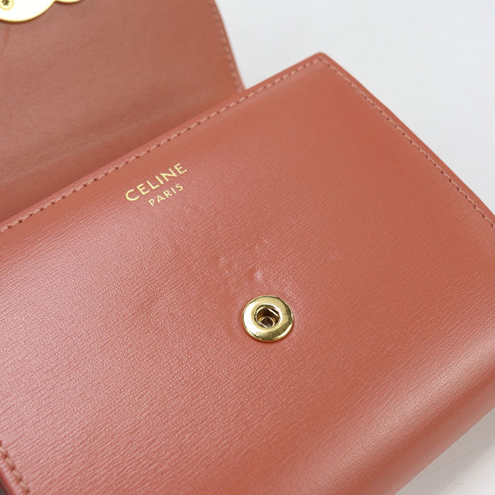 CELINE Small flap wallet Triomphe 10D78 3DPV Three fold wallet Calfskin Women