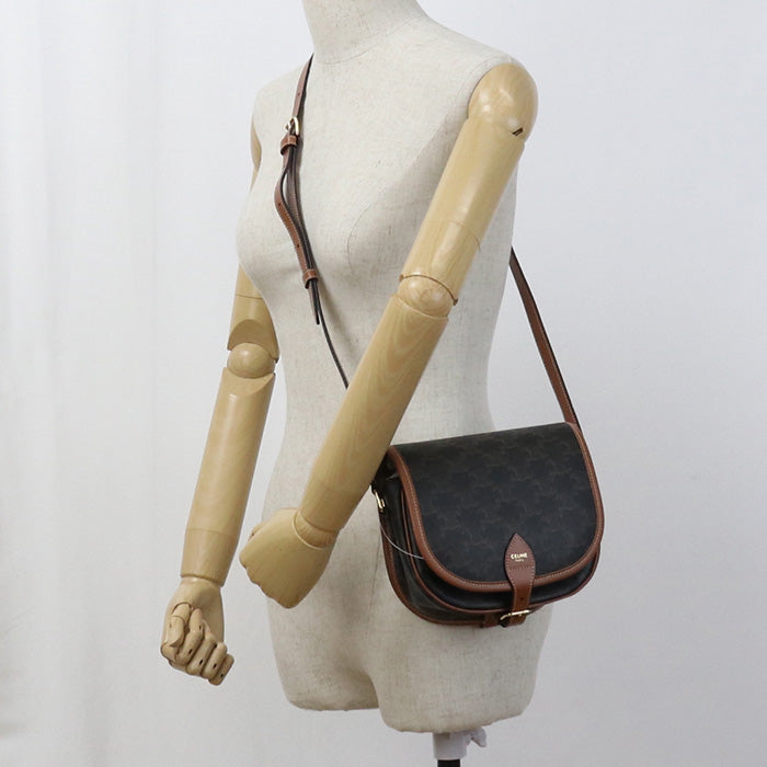 CELINE Medium Falco Bag Triomphe canvas CE96272 Shoulder bag / Medium Falco Bag / leather Women