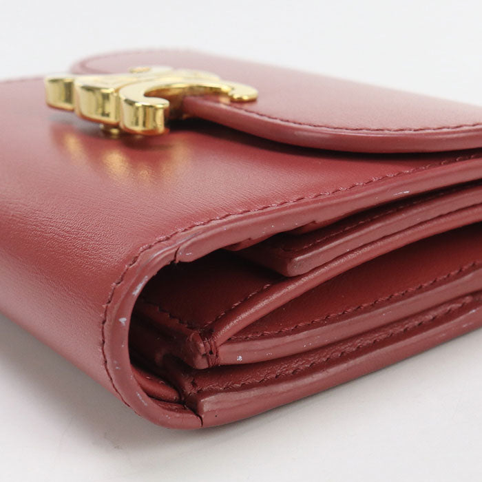 CELINE Small flap wallet Triomphe 10D78 3DPV Three fold wallet Calfskin Women