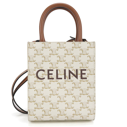 CELINE Mini Vertical Hippo 2WAY Triomphe canvas 19437 2BZK Handbag PVC / leather Women
