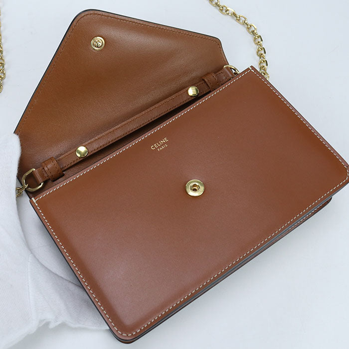 CELINE Triomphe Chain wallet Calfskin Women
