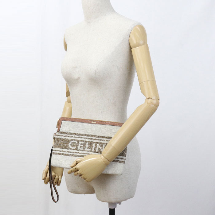 CELINE Small pouch with strap 10J502FAI Clutch bag / Jacquard Women