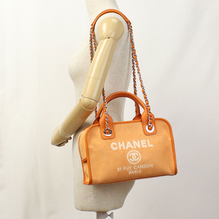 CHANEL Bowling bag 2WAY Deauville Handbag canvas 20865255 Women