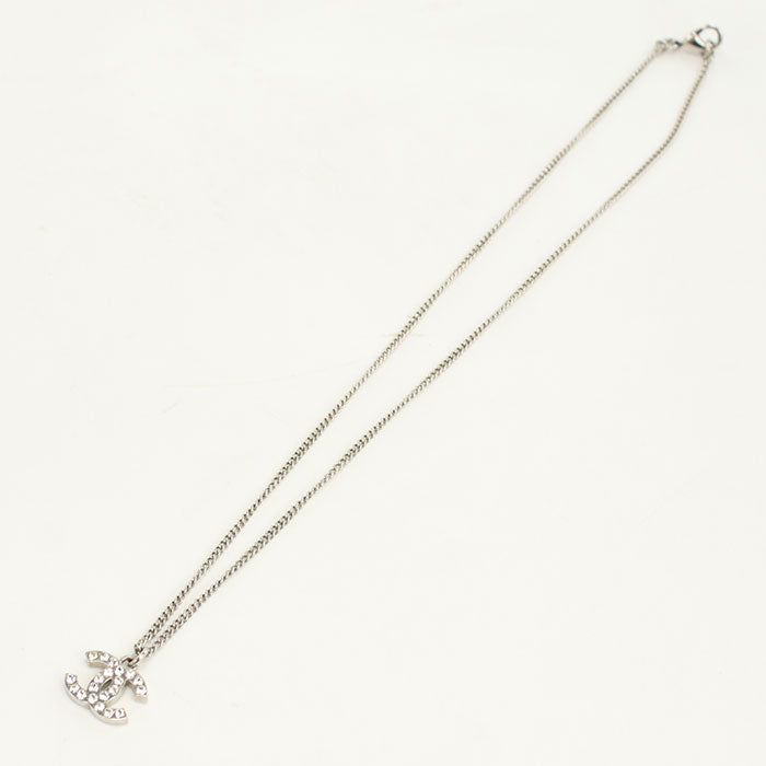 CHANEL Rhinestone COCO Mark Necklace metal Women