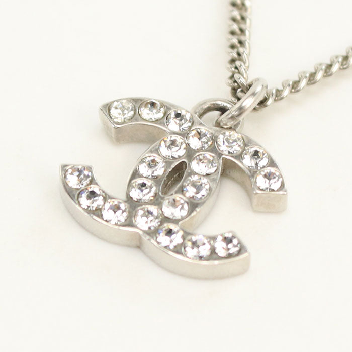 CHANEL Rhinestone COCO Mark Necklace metal Women