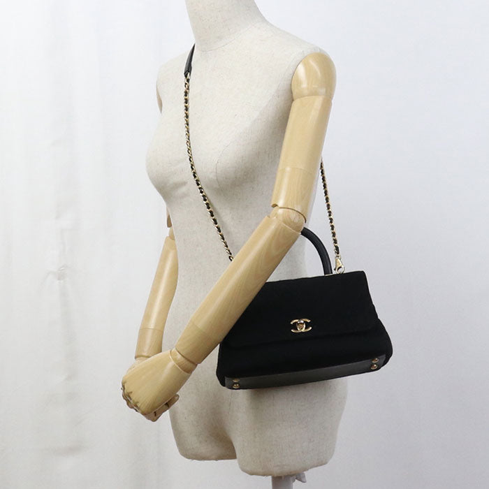 CHANEL 2WAY Chevron Handbag cotton Women
