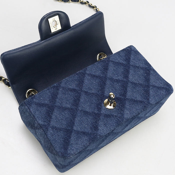 CHANEL Chain Matrasse Diagonal shoulder bag denim EUN7HUE1 Women