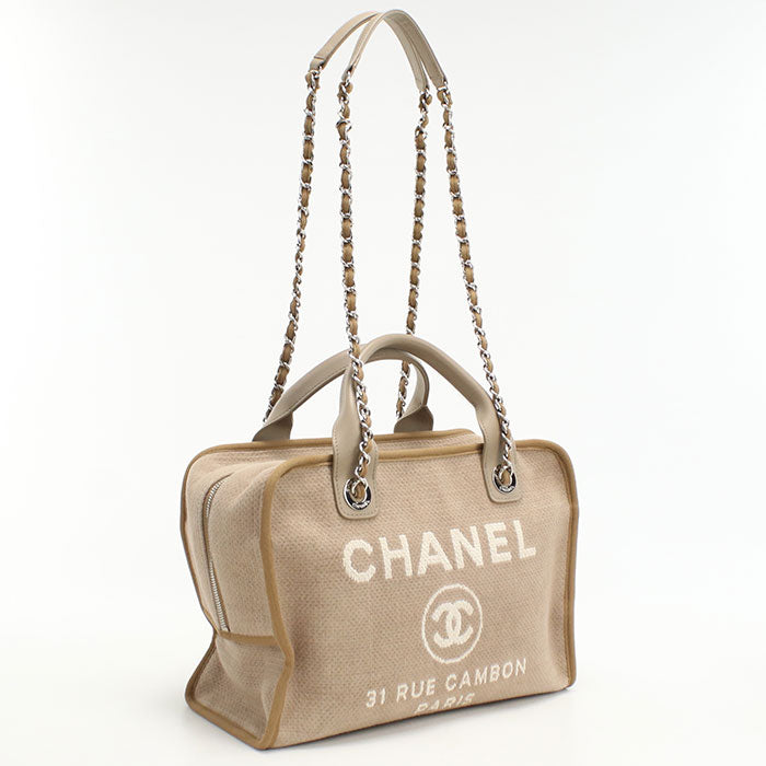CHANEL Bowling bag 2WAY Deauville Handbag canvas 20850403 Women