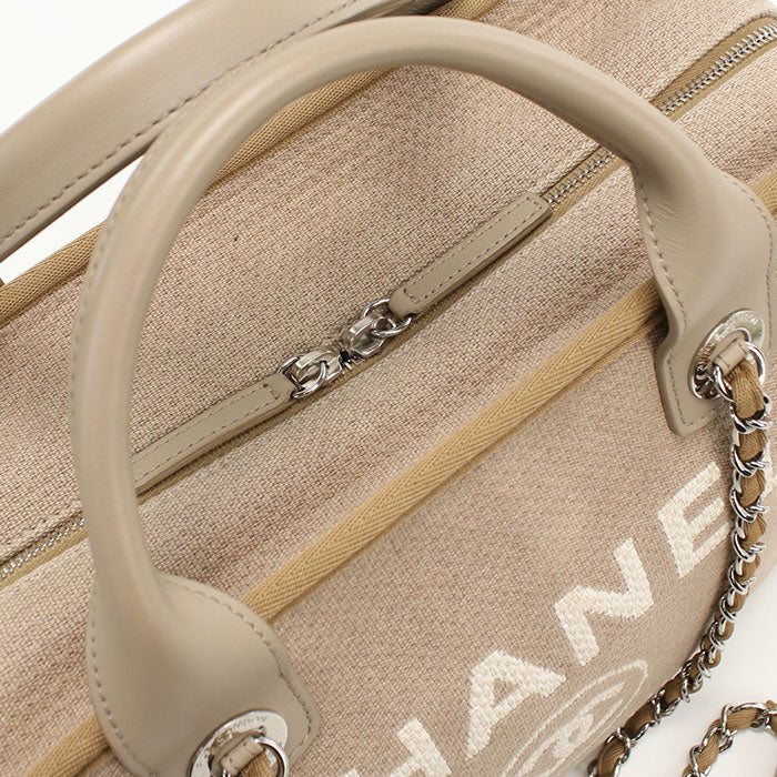 CHANEL Bowling bag 2WAY Deauville Handbag canvas 20850403 Women