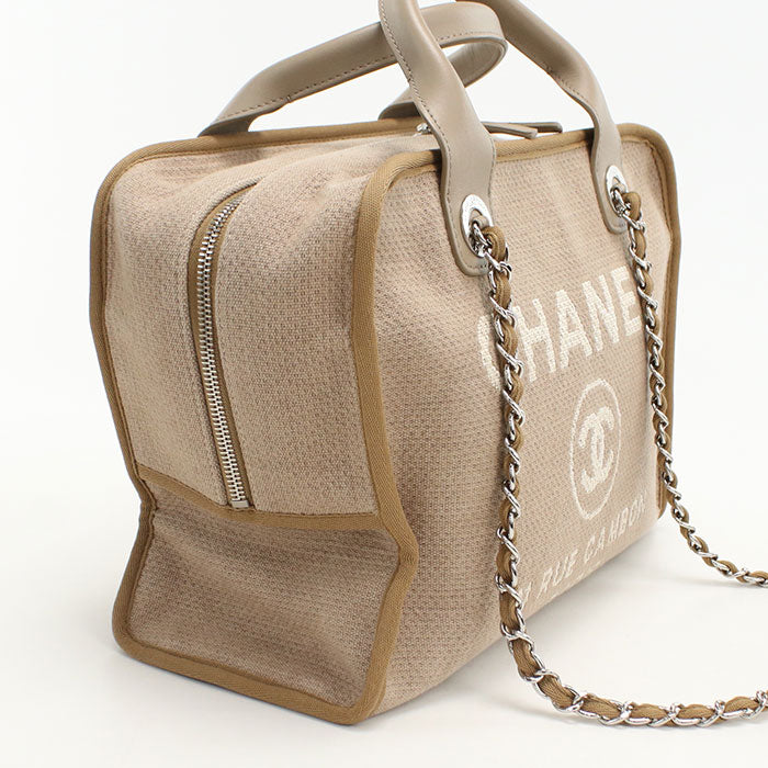 CHANEL Bowling bag 2WAY Deauville Handbag canvas 20850403 Women
