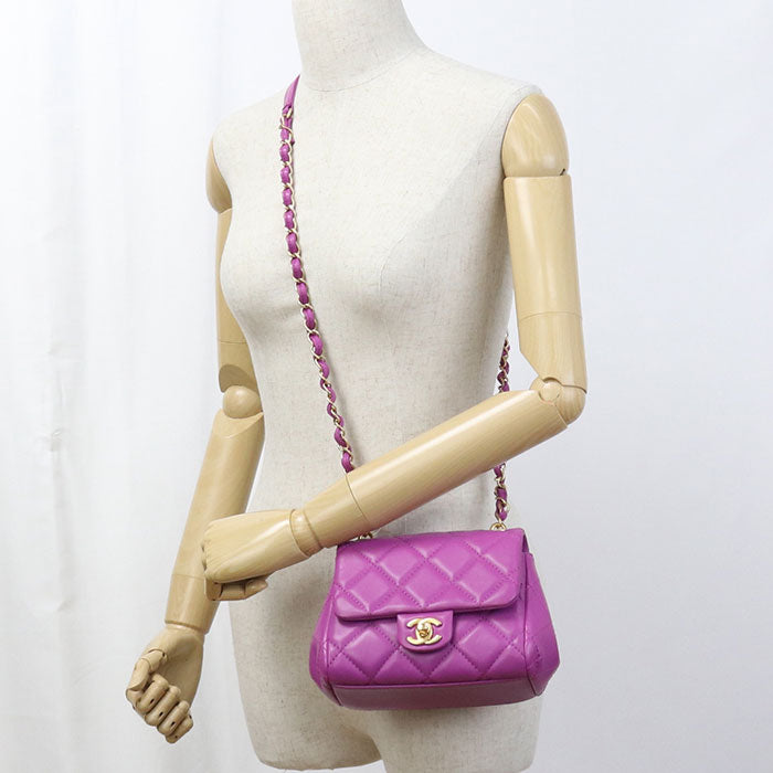 CHANEL Chain Matrasse Diagonal Shoulder bag lambskin AENXKUJ4 Women