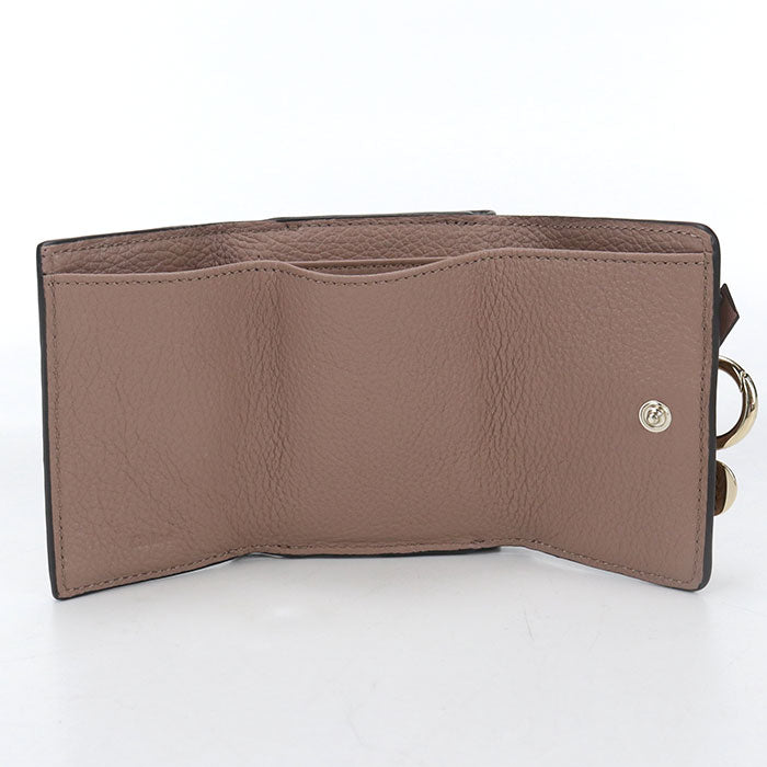 Chloe Mini Trifold Wallet Alphabet Three fold wallet Calfskin Women's
