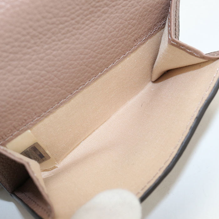 Chloe Mini Trifold Wallet Alphabet Three fold wallet Calfskin Women's