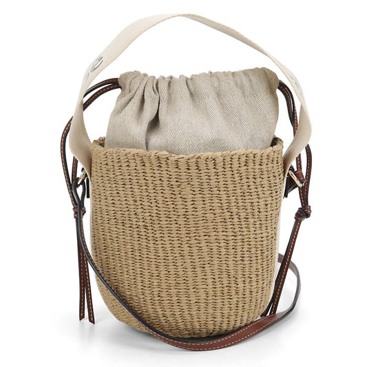 CHLOE Small basket Woody Basket bag / Fair trade paper Women