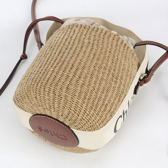 CHLOE Small basket Woody Basket bag / Fair trade paper Women