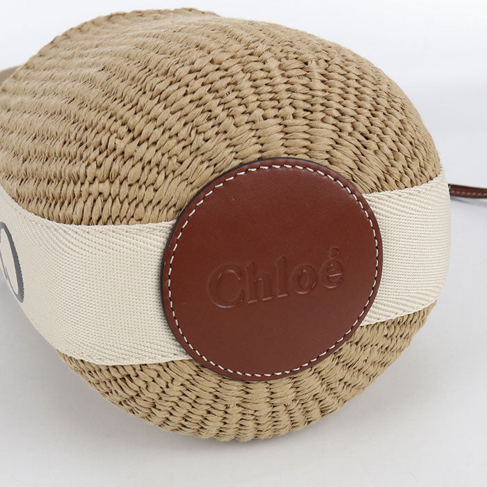 CHLOE Small basket Woody Basket bag / Fair trade paper Women