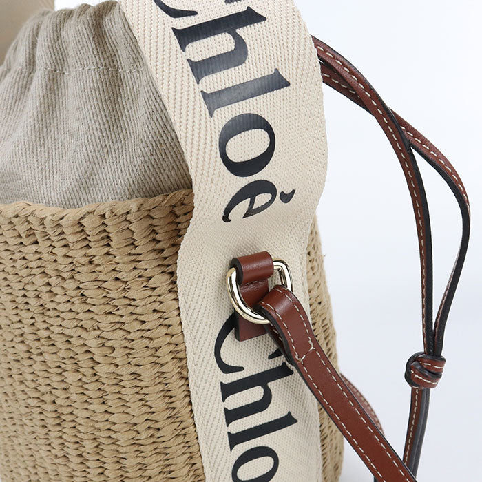 CHLOE Small basket Woody Basket bag / Fair trade paper Women