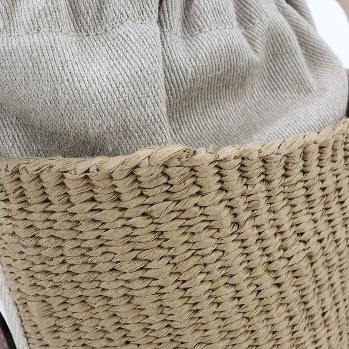 CHLOE Small basket Woody Basket bag / Fair trade paper Women