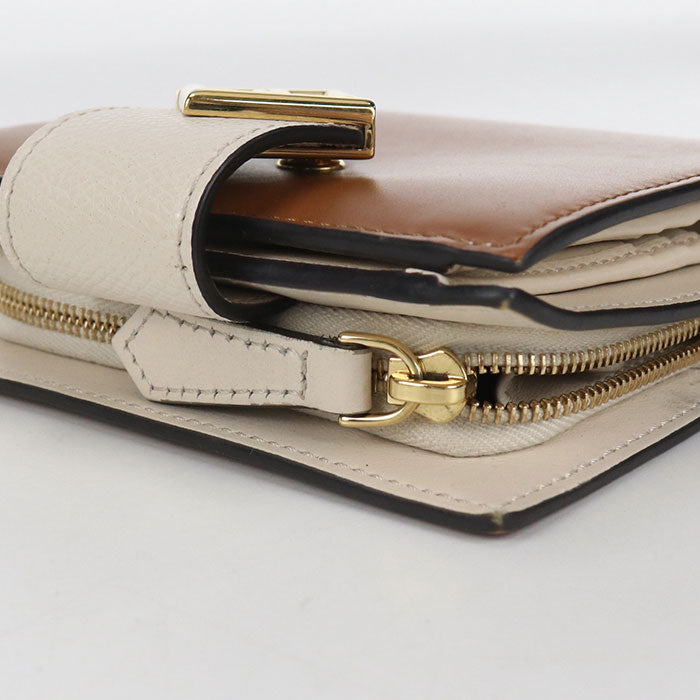FENDI FF Diamond 8M0386 Bifold Wallet Calfskin Women