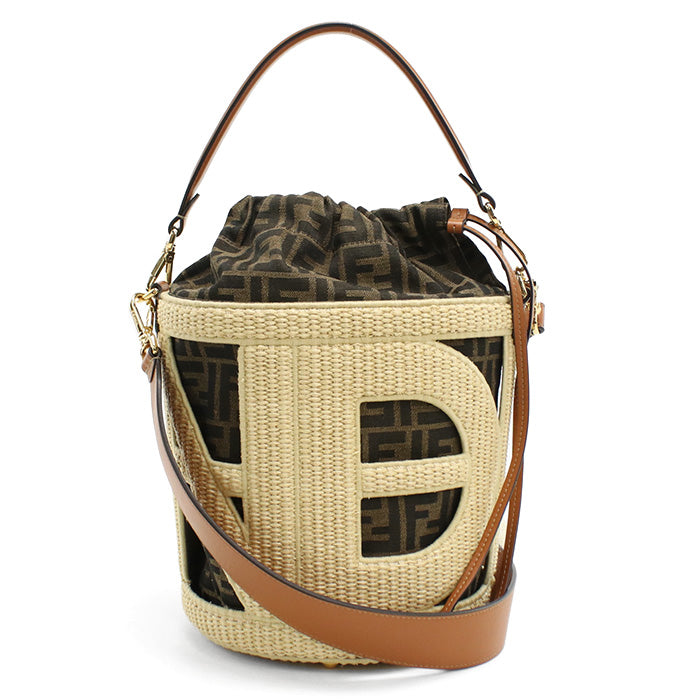 FENDI Medium Bucket Bag Step Out 8BT364 Handbag straw / Medium Bucket Bag Women