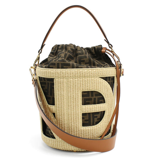 FENDI Medium Bucket Bag Step Out 8BT364 Handbag straw / Medium Bucket Bag Women