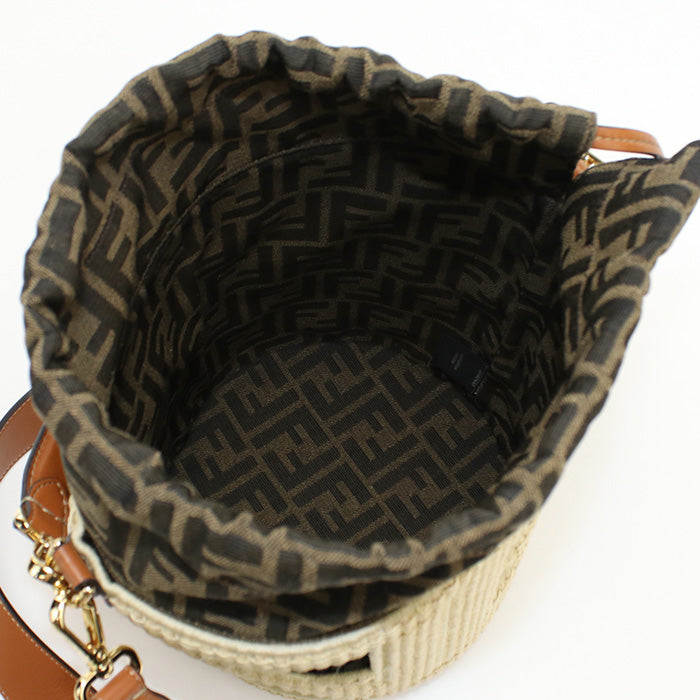 FENDI Medium Bucket Bag Step Out 8BT364 Handbag straw / Medium Bucket Bag Women