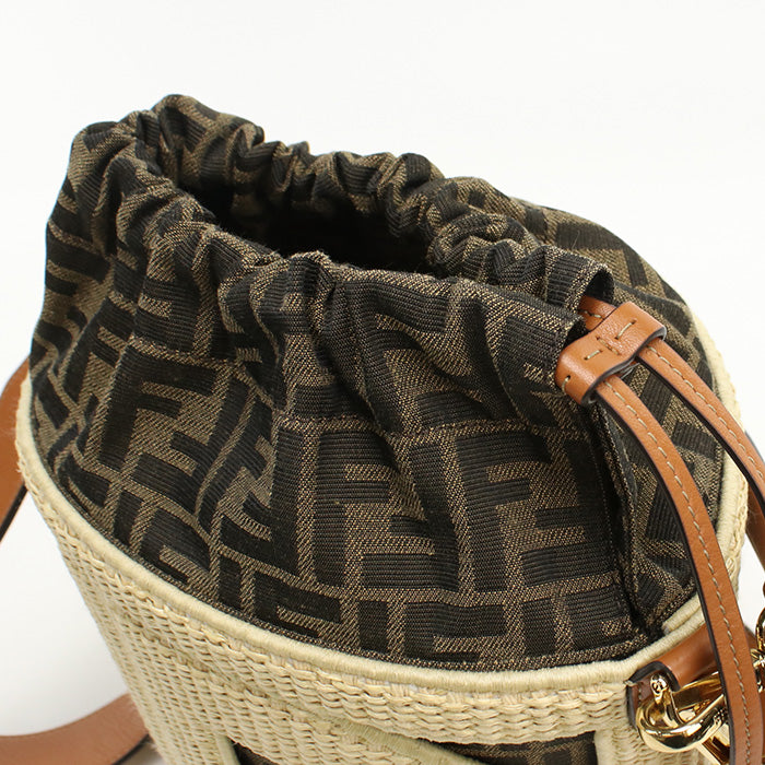 FENDI Medium Bucket Bag Step Out 8BT364 Handbag straw / Medium Bucket Bag Women