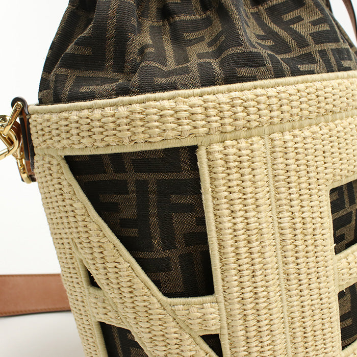 FENDI Medium Bucket Bag Step Out 8BT364 Handbag straw / Medium Bucket Bag Women