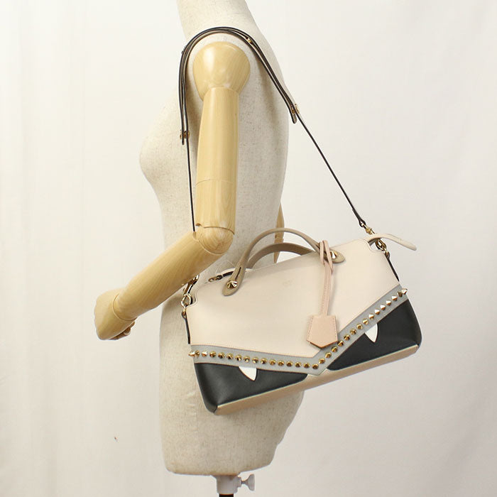 FENDI By the Way Medium Bugs Monster Eye 8BL124 A1FV Handbag Calfskin Women
