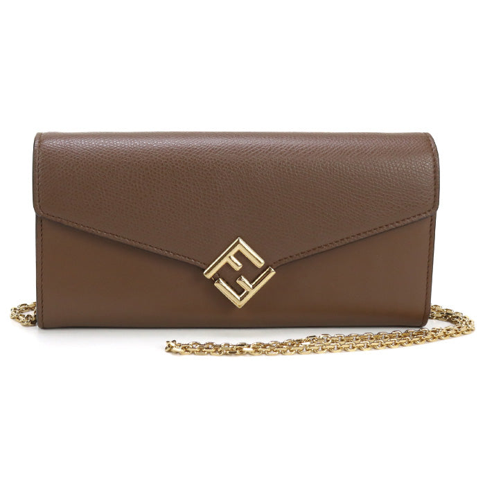FENDI FF Diamond FE96325 Chain wallet leather / Purse with Chain Women