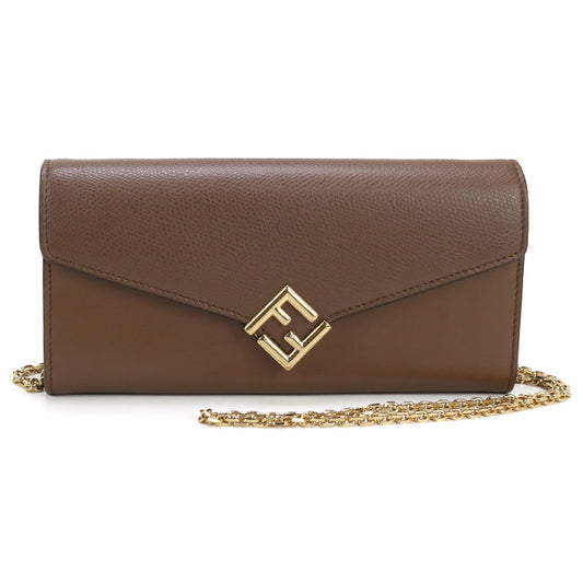 FENDI FF Diamond FE96325 Chain wallet leather / Purse with Chain Women