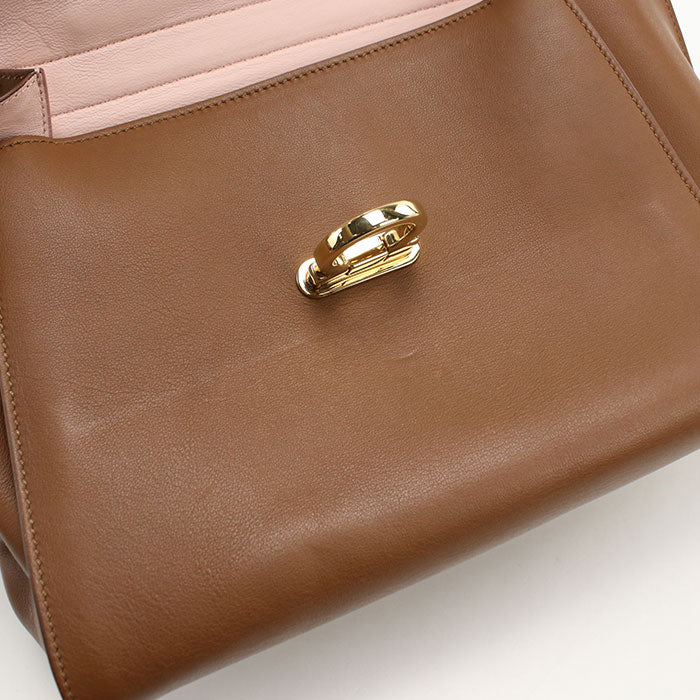 FERRAGAMO 2WAY Gancini 21 F606 Handbag Calfskin Women