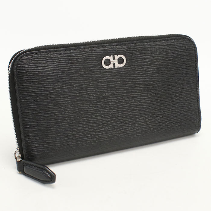 FERRAGAMO Gancini 66 A590 PurseZip Around Calfskin Men