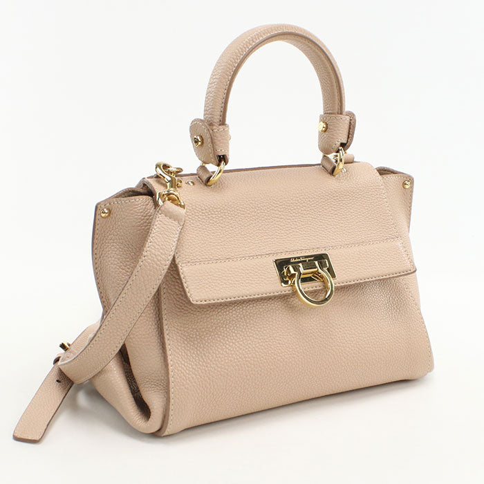 FERRAGAMO 2WAY handbag Gancini 21 F628 Handbag Calfskin Women