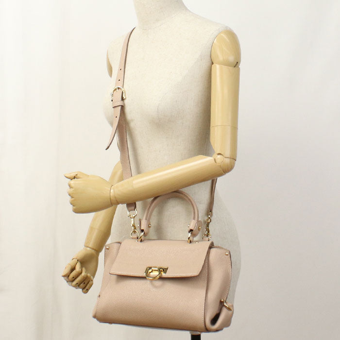 FERRAGAMO 2WAY handbag Gancini 21 F628 Handbag Calfskin Women