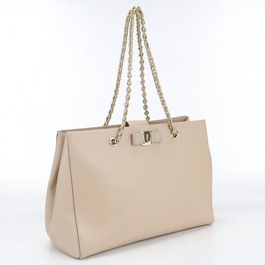 FERRAGAMO Chain Vara ribbon 21 F561 Tote Bag Calfskin Women's