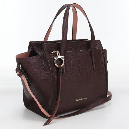 FERRAGAMO 2WAY Gancini 21 F478 Tote Bag Calfskin Women's